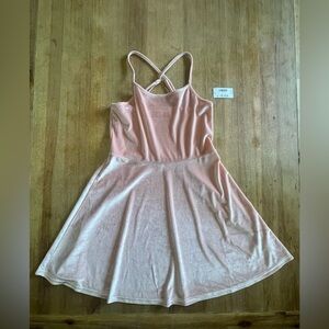 Stylish Kids Dress in Soft Pink Velvet